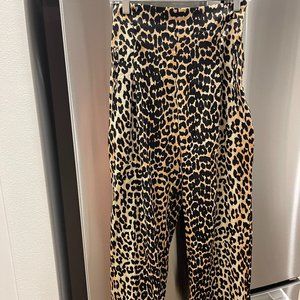 NWT Ganni Silk Satin Leopard Print Pants